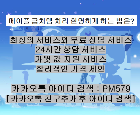 메이플 급처 메이플 급처템